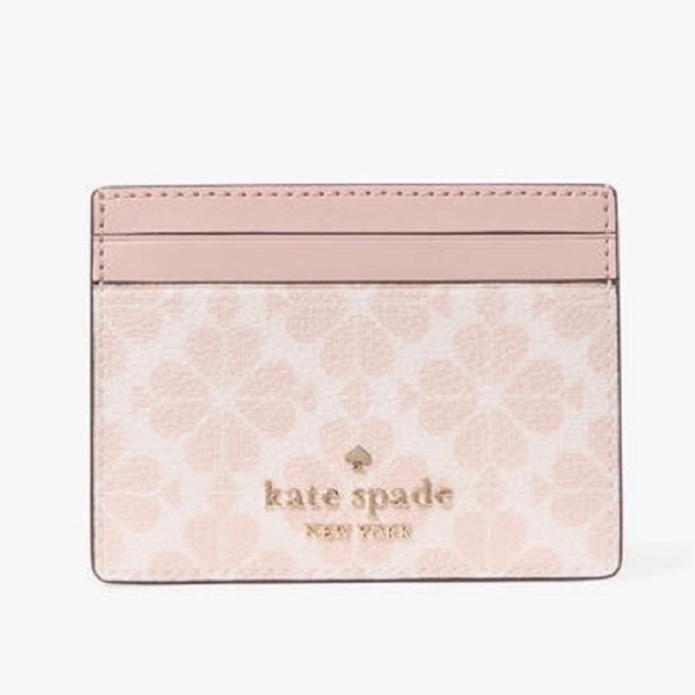 Kate Spade Rose Smoke Floral Spade Flower Card Holder Wallet KI371 NWT MSRP $89